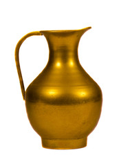 brass jug on isolated white