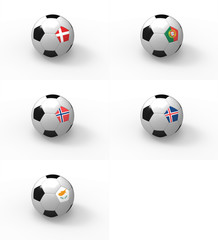 Euro 2012, piłka nożna i flaga - Grupa H - obrazy, fototapety, plakaty
