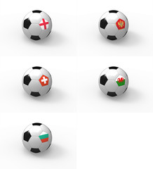 Euro 2012, piłka nożna i flaga - Grupa G - obrazy, fototapety, plakaty