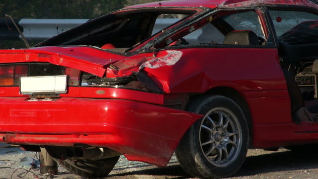 The car explodes after crash