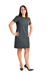 Fototapeta premium Full length businesswoman isolated on white