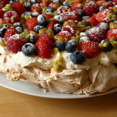 detail of pavlova dessert
