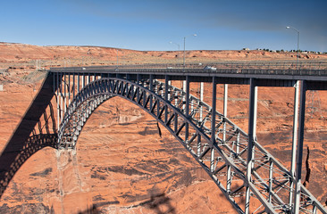 Arched bridge across a canyon in Page, Arizona