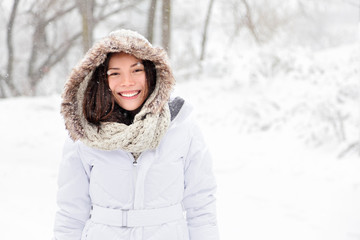 Snow winter woman