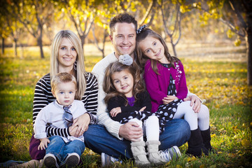 Beautiful Young Family Portrait outdoors