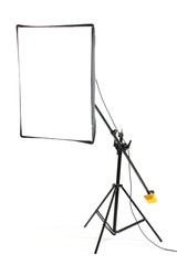 Studio flash on white background