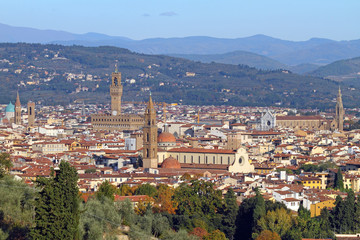 Fototapeta na wymiar fantastyczny widok na Florencję z Belosguardo wzgórzu