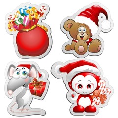 Natale Stickers Christmas-Adesivi Decorazione-Vector