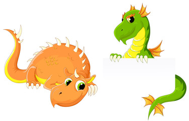 Obraz premium Two cute dragons