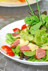 greens salad close up