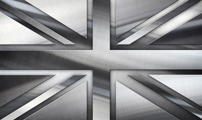 Obraz premium Silver Flag Of British