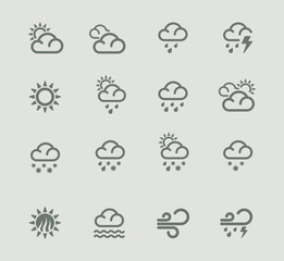 Vector weather forecast pictogram set. Part 1
