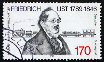 Postage stamp Germany 1989 Friedrich List