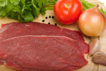 Fresh raw beef steak