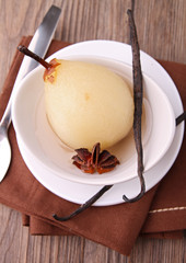 poached pear and vanilla