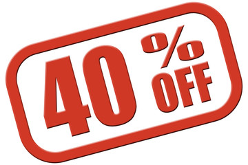 Stempel rot rel 40 PERCENT OFF