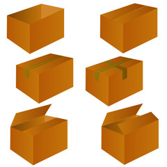 brown cardboard shipping box vector illustration
