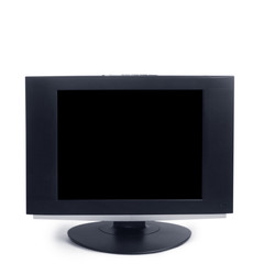 computer black screen isolated on white background