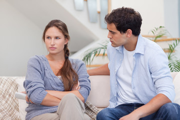 Woman being mad at her boyfriend
