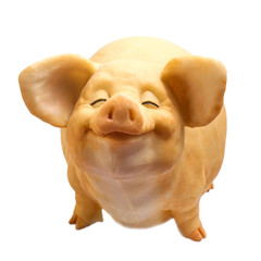 dirty pig isolated figure on a white background