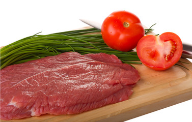 Raw fresh beef steak