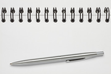 Open Spiral Note Book with pen