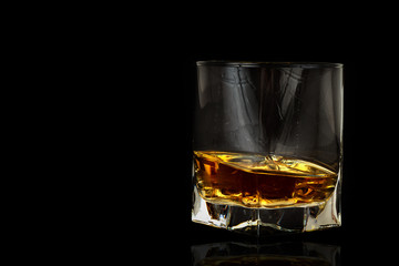 Whiskey on a black background