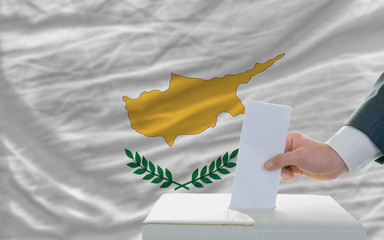man voting on elections in cyprus