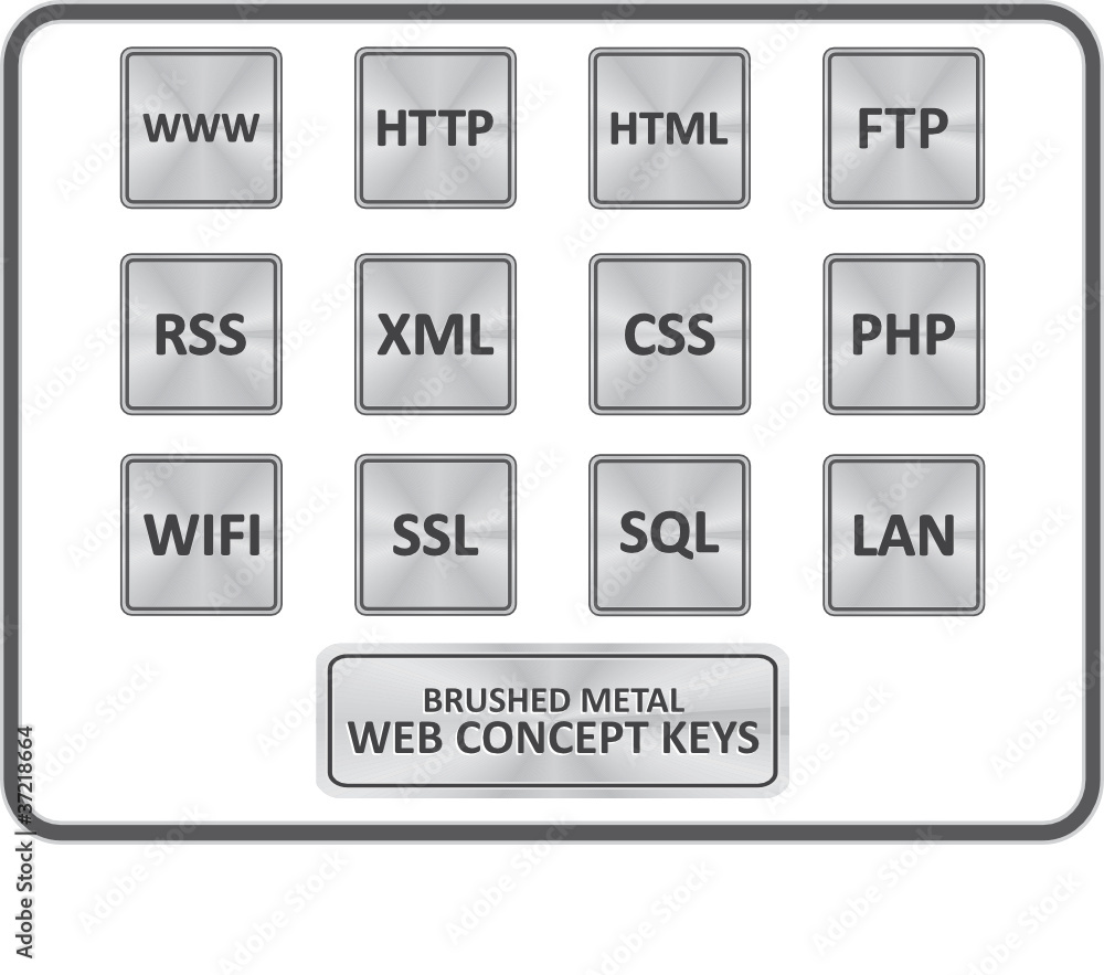 Poster metallic web concept buttons