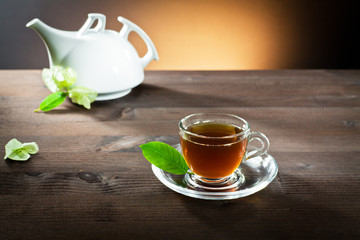 hot tea in a small cup