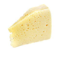 piece of cheese isolated on white background