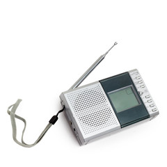 radio silver isolated on white background