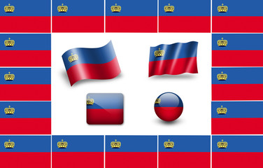 flag of Liechtenstein. icon set. flags frame