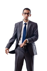 Businessman with empty pockets