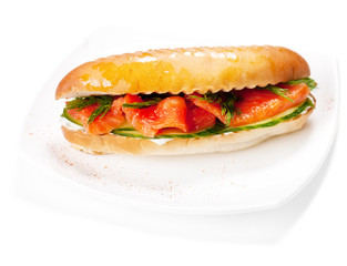 Sandwich with smoked salmon