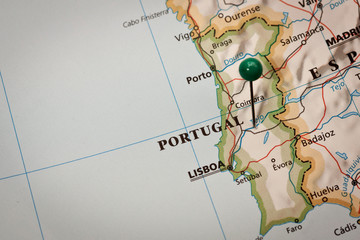 Portugal Map - obrazy, fototapety, plakaty
