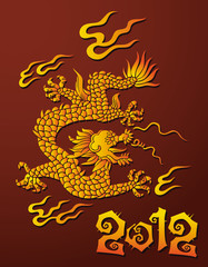 Traditional Chinese dragon, symbol of 2012, vector