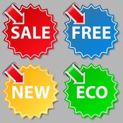 Vector stickers with arrows