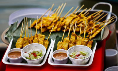Pork Satay, popular Thai-Chinese food