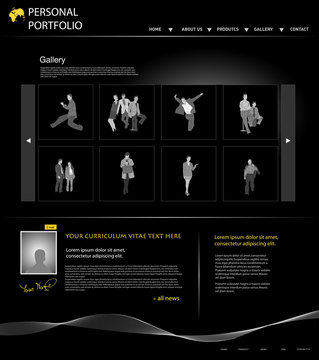 personal portfolio website template with business people