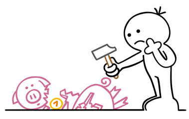 figur plündert sparschwein