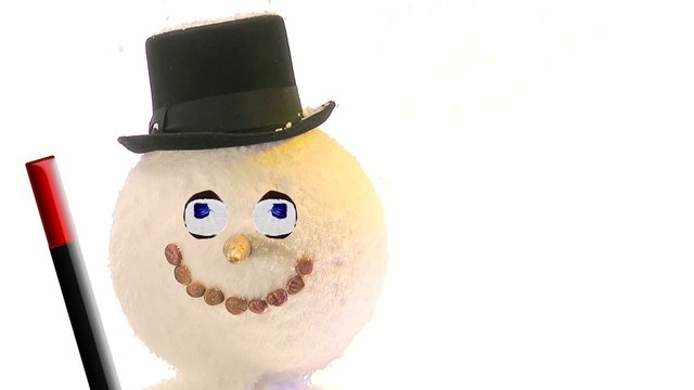 winking snowman with top hat