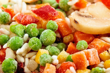 Closeup of frozen vegetables