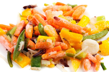 Closeup of frozen vegetables