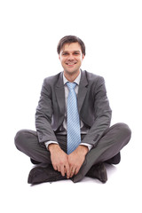 Businessman sitting on the floor