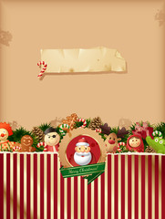 Christmas - toys background and old paper
