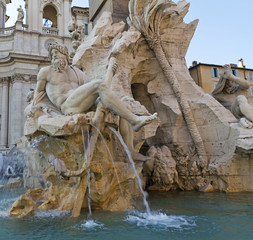 Fototapeta na wymiar Fontanna Czterech Rzek na Piazza Navona, Rzym