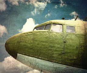 Old military plane close up