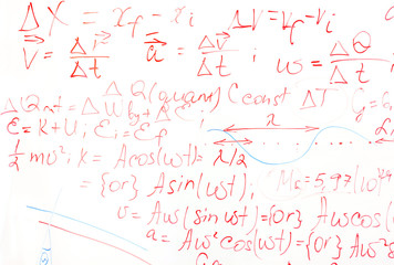 formulas on a whiteboard