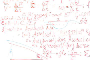 formulas on a whiteboard